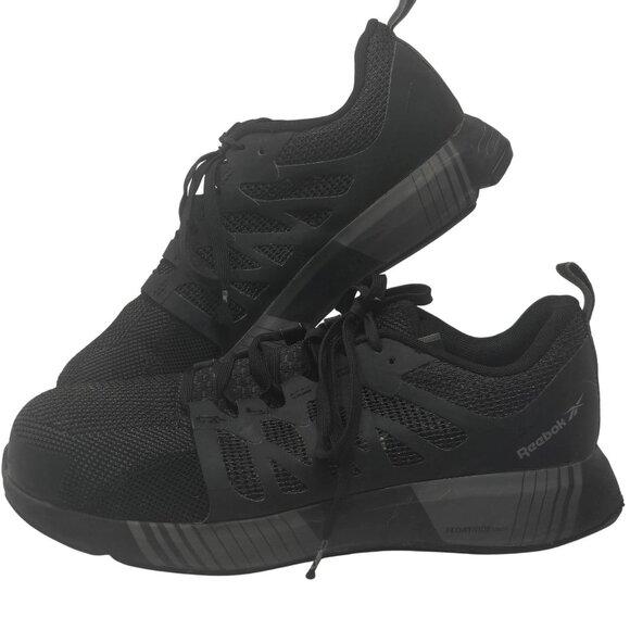 Reebok Work Fusion Flexweave Work Composite Toe Men's Oxfords Size 9M Black - Picture 1 of 9
